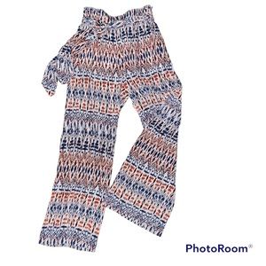 Joie wide leg silk pattern pants